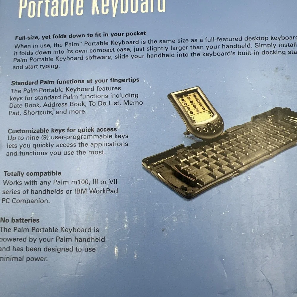 NEW Palm PalmOne Portable‎ Folding Keyboard for Palm m100, 3, 7 series sealed.
